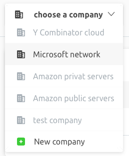 Select company from profile.