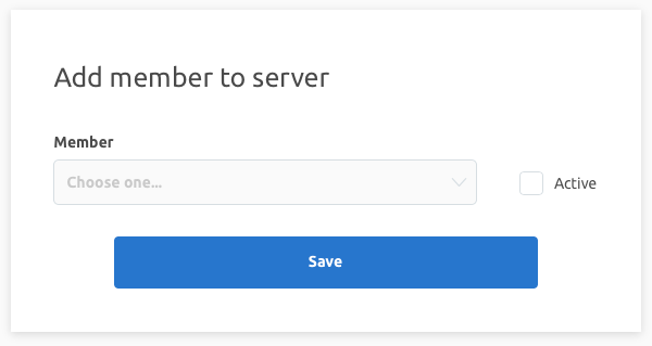 Select the user for add to the server.